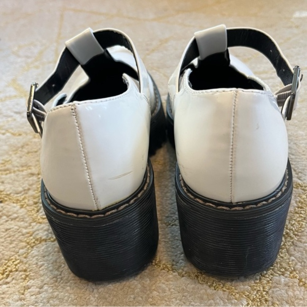 Madden Girl Hollyy Loafer shoes Mary Jane lug sole vegan leather white black - Picture 7 of 11